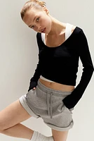 Boat-Neck Cotton Top