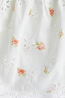 Strappy Top with Eyelet Embroidery
