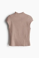 Ribbed Mock Turtleneck Top