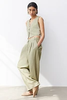 Dressy Linen-blend Pants