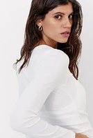 MAMA Ribbed Jersey Top