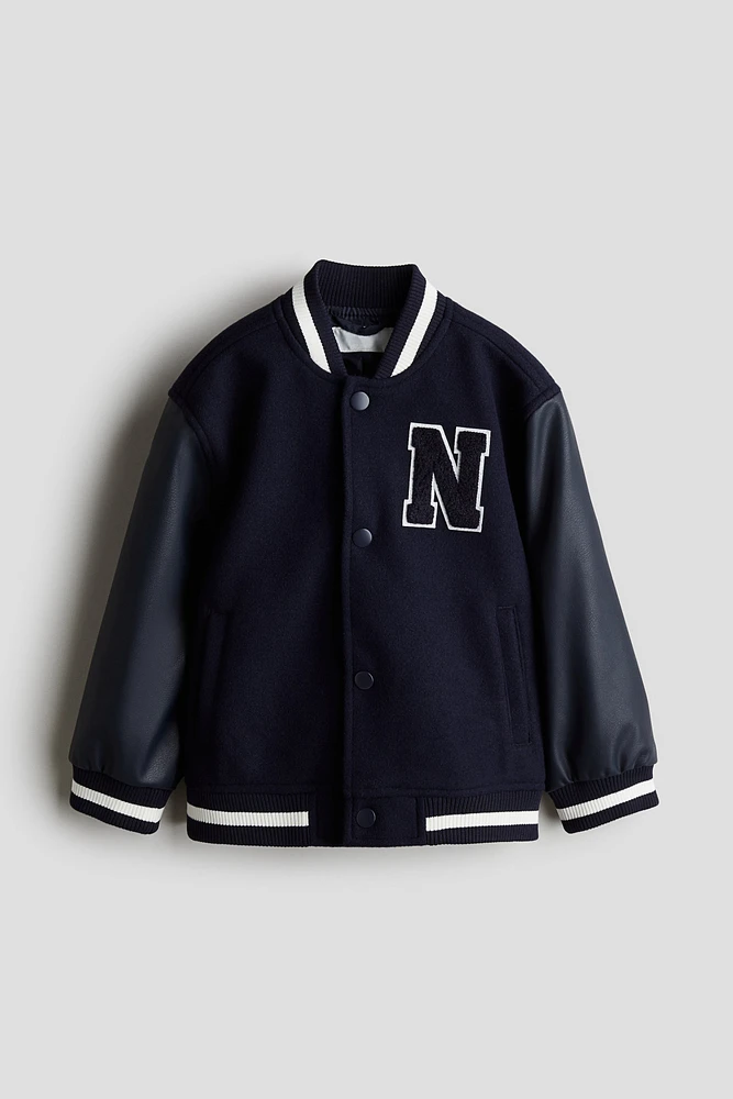 Appliquéd Baseball Jacket