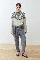 Jacquard-Knit Turtleneck Sweater