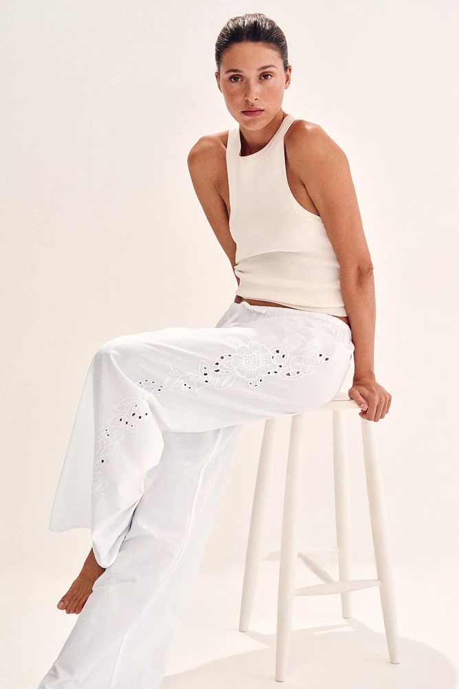 Embroidered Pajama Pants