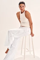 Embroidered Pajama Pants