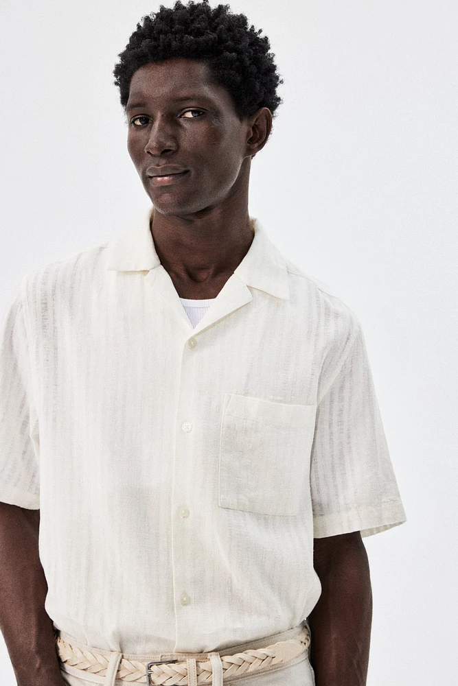 Regular Fit Linen-blend resort shirt