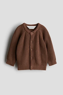 Patent-Knit Cotton Cardigan