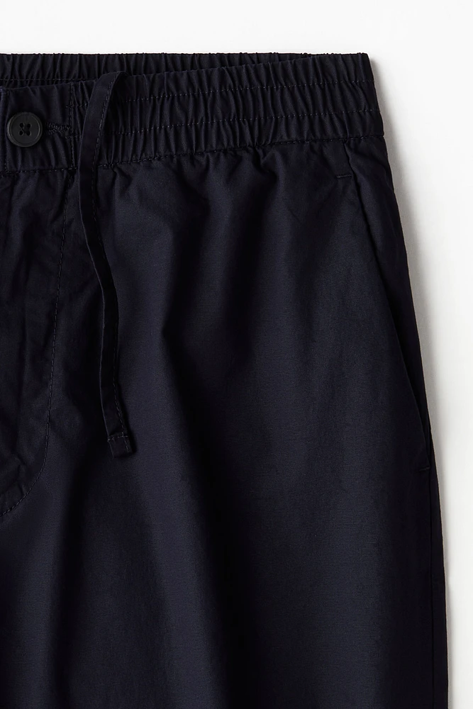 Short coupe décontractée en popeline