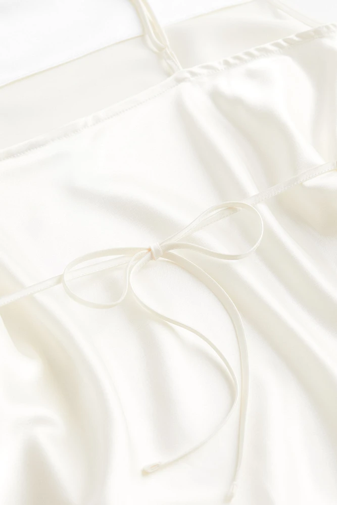 Tie-detail Satin Dress