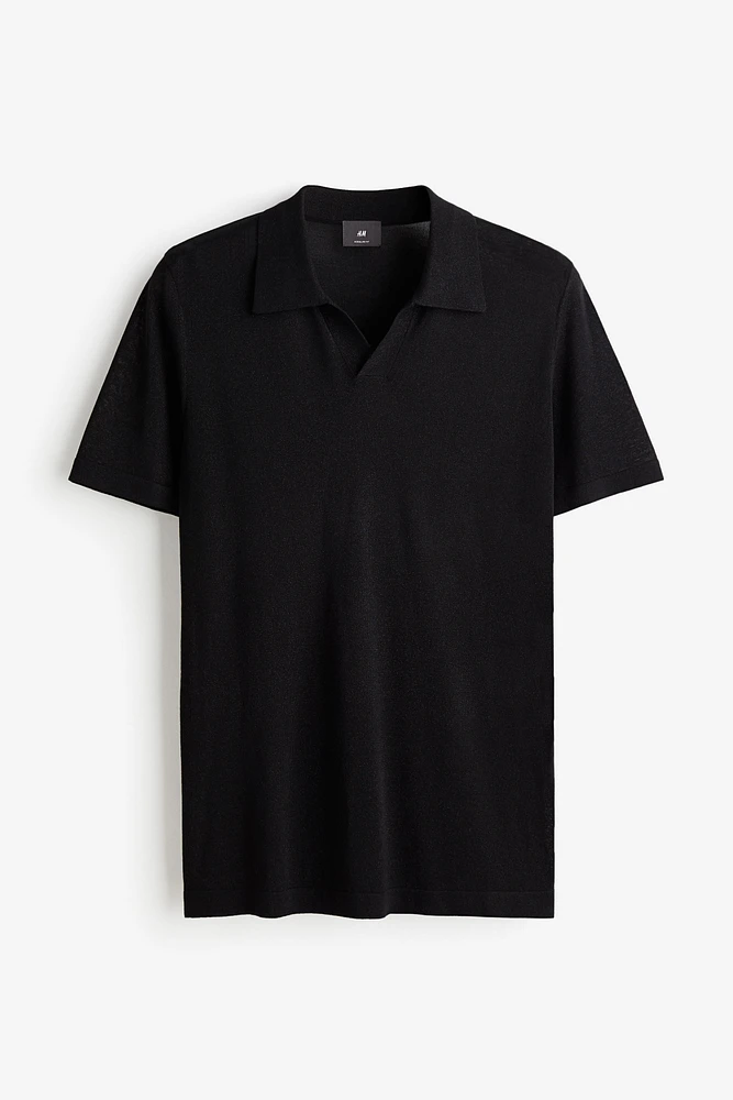 Slim Fit Glittery Polo Shirt