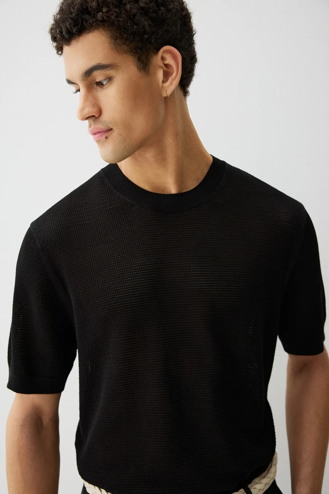 Regular Fit Hole-Knit T-Shirt