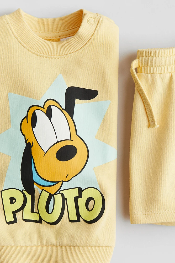 2-Piece Sweatsuit with Printed Motif