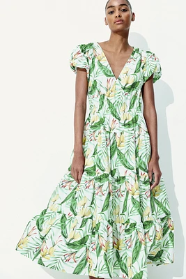 Tiered-Skirt Poplin Dress