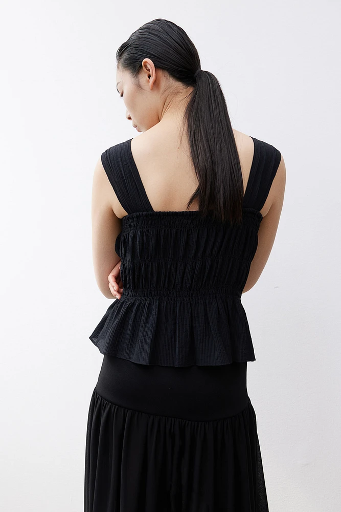 Crêpe Peplum Top