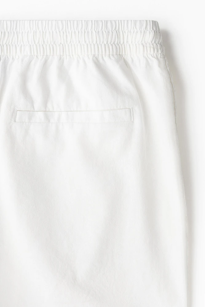 Regular Fit Linen-Blend Shorts