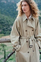 Belted trench coat