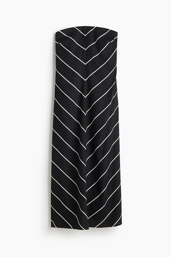 Linen-Blend Bandeau Dress