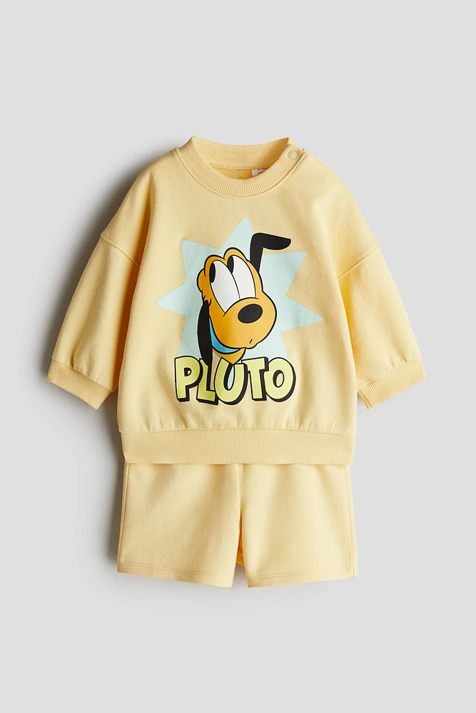 2-Piece Sweatsuit with Printed Motif