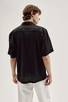 Regular Fit Textured Short-Sleeved Shirt