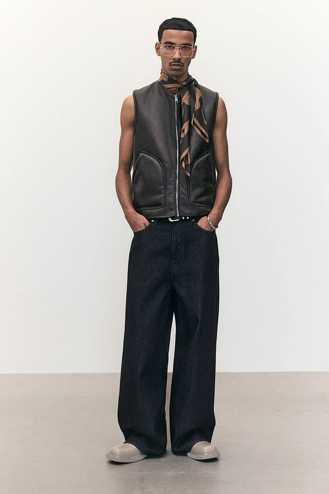 Jean large à taille haute