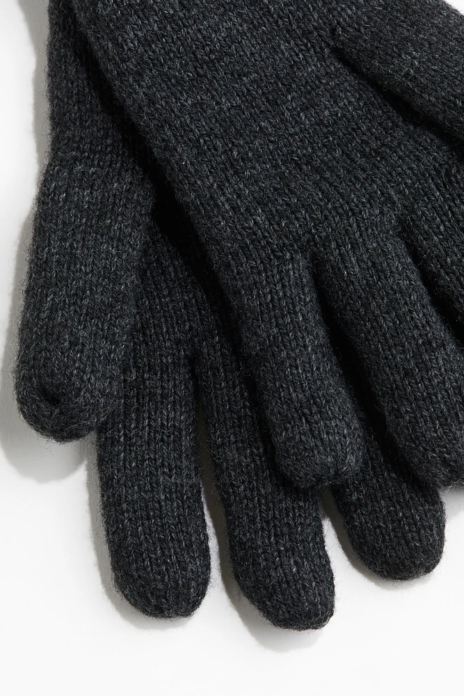 Wool-blend Knit Gloves