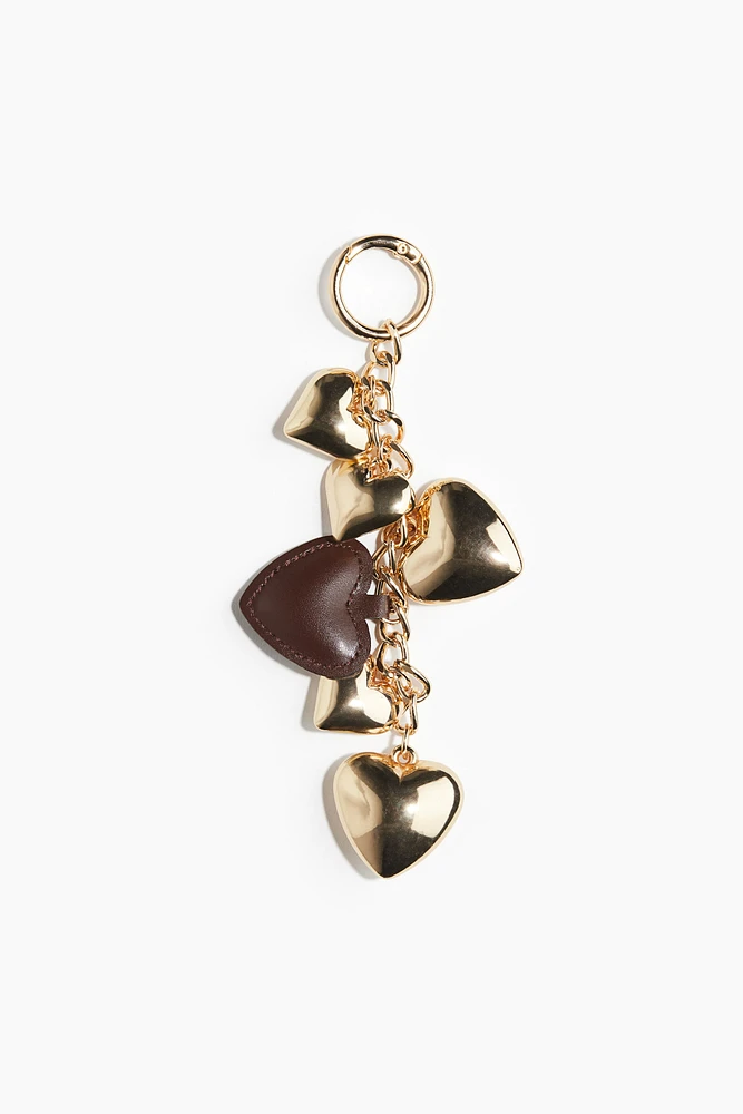 Heart-pendant bag charm