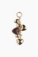 Heart-pendant bag charm