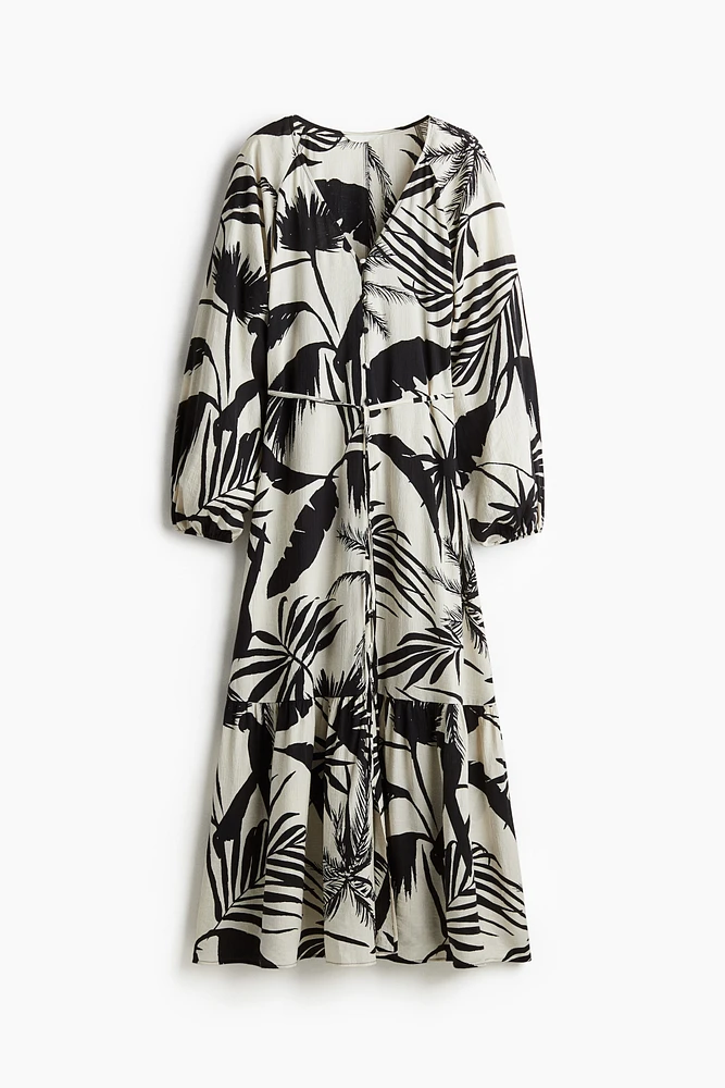 Tie-belt Crêpe Dress