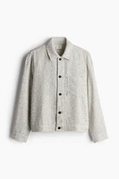 Regular Fit Glittery Textured-Weave Jacket