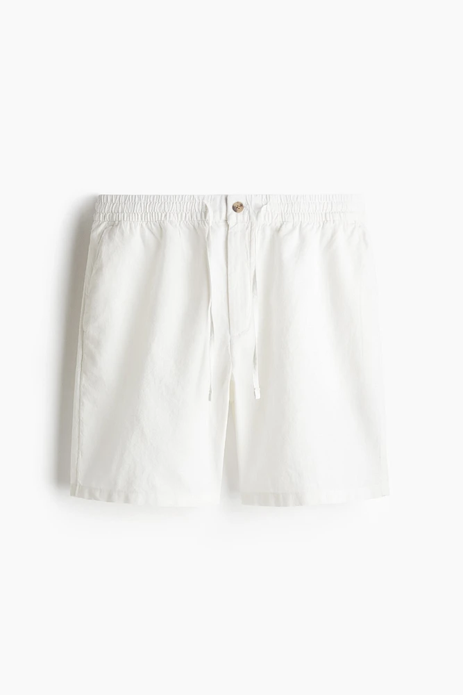 Regular Fit Linen-Blend Shorts