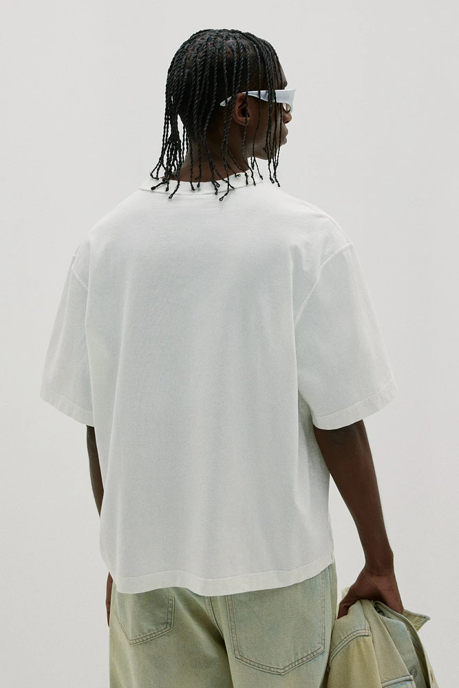 T-shirt délavé Coupe Carrée