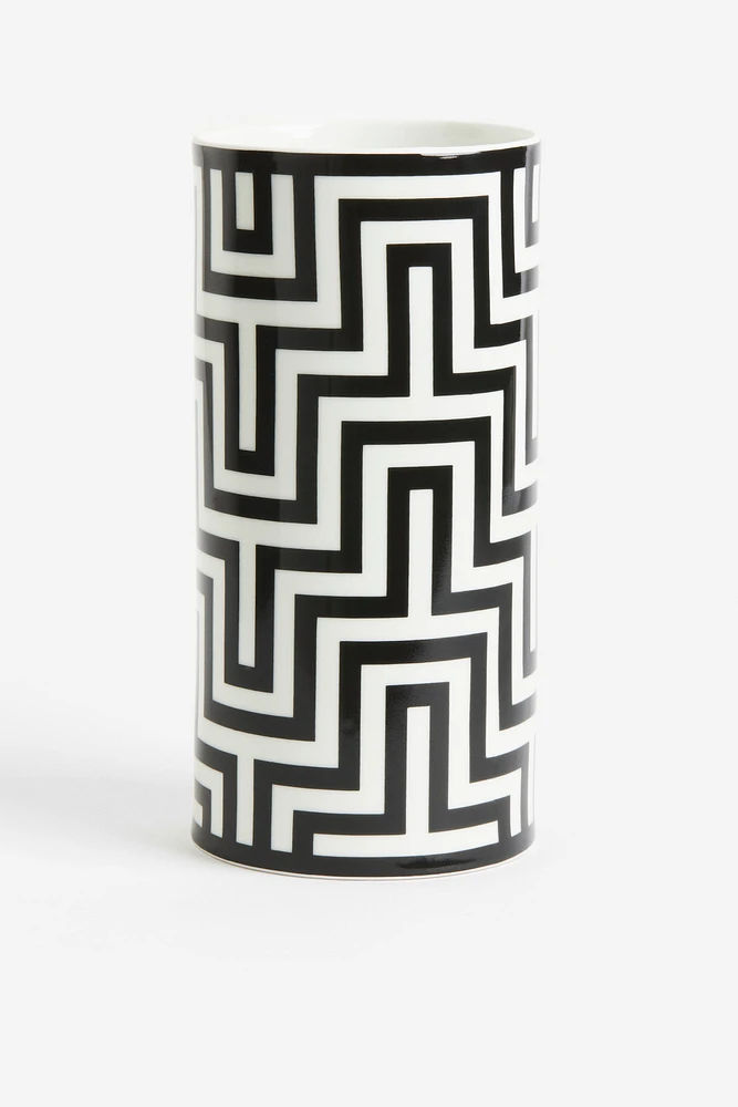 Graphic-patterned Porcelain Vase