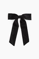 Embellished Satin Bow Hair Clip