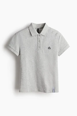 Embroidered-motif Piqué Polo Shirt