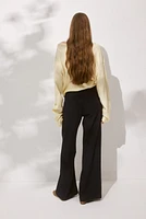 Wide-Leg Linen-Blend Pants