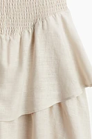 Tiered-skirt Smocked Dress