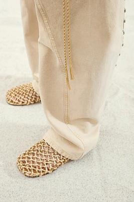 Knotted Leather Mules