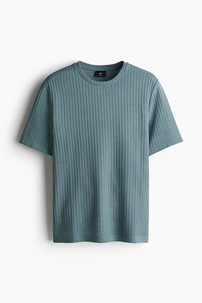 Regular Fit Rib-knit T-shirt