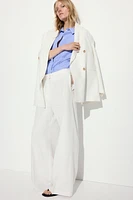 Wide-Leg Linen-Blend Pants