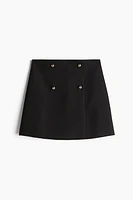 Button-Front Mini Skirt