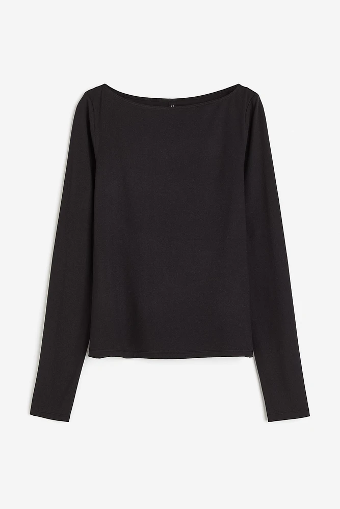 Boat-neck Jersey Top