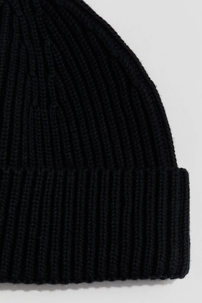 Rib-Knit Cotton Beanie