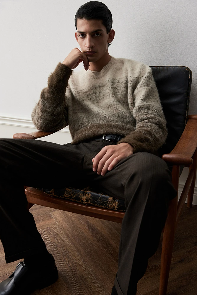 Regular Fit Fuzzy Sweater