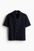 Regular Fit Linen-blend Utility Shirt