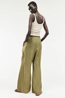 Pantalon large avec taille élastique