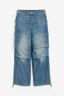 Denim Parachute Pants