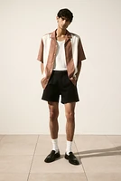 Regular Fit Pleat-detail Shorts