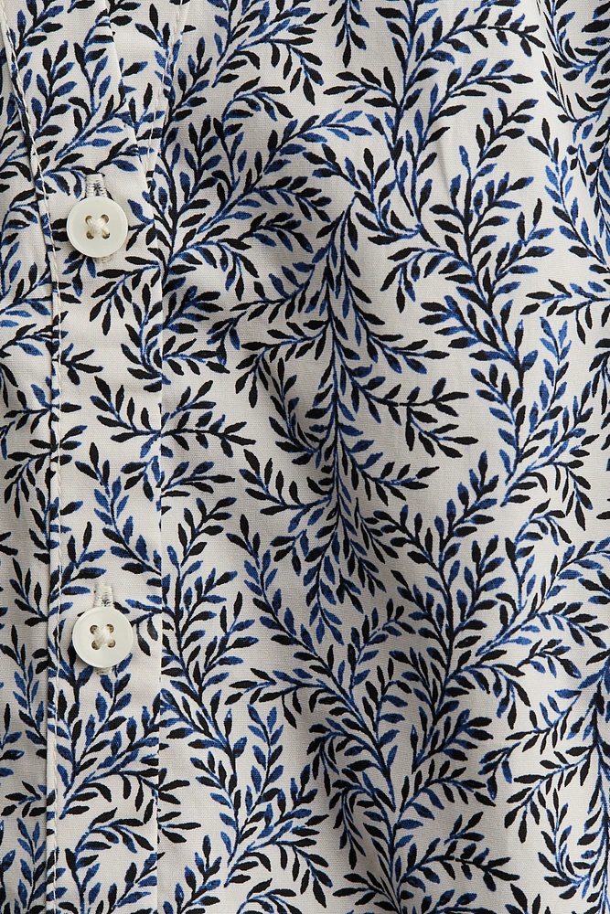 Balloon-sleeved poplin blouse