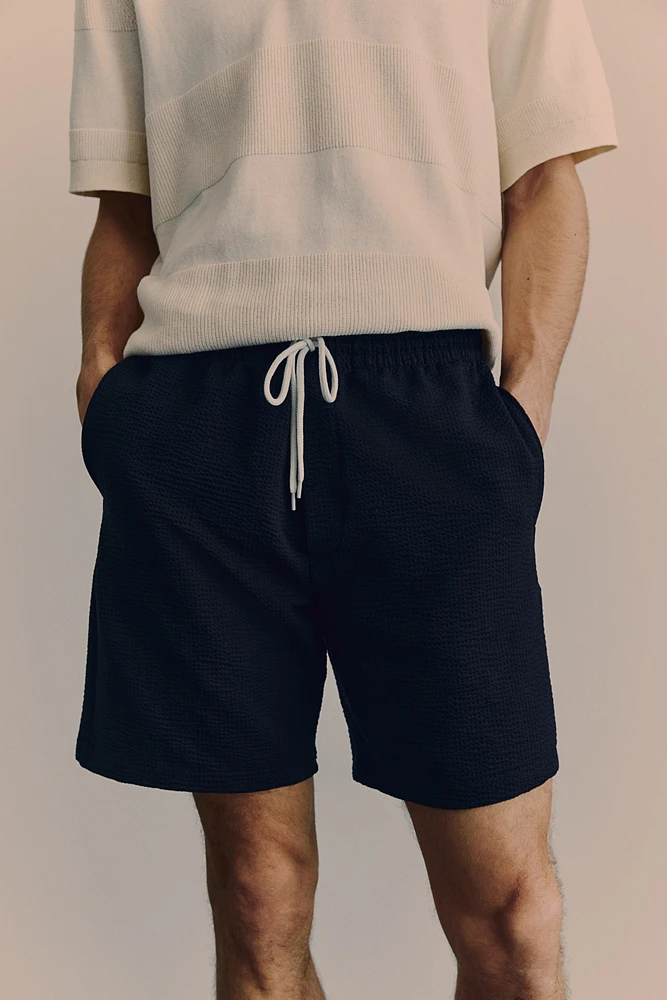 Regular Fit Waffled Shorts