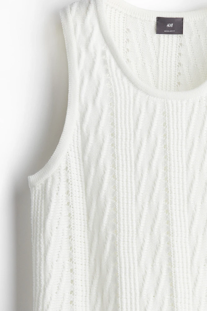 Regular Fit Pattern-knit Sweater Vest